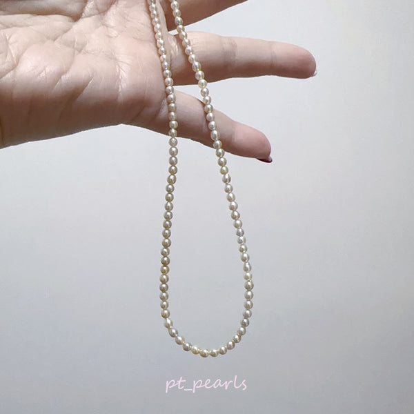 極光濃金色 Akoya 3-3.5mm 頸鏈 | Aurora Akoya Deep Gold 3-3.5mm Pearl Strand