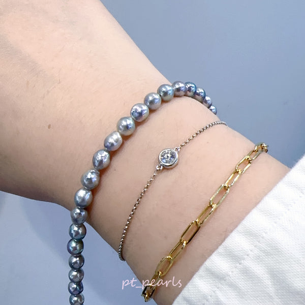 (Reserved for Nana) Akoya Bracelet & 18K Backings