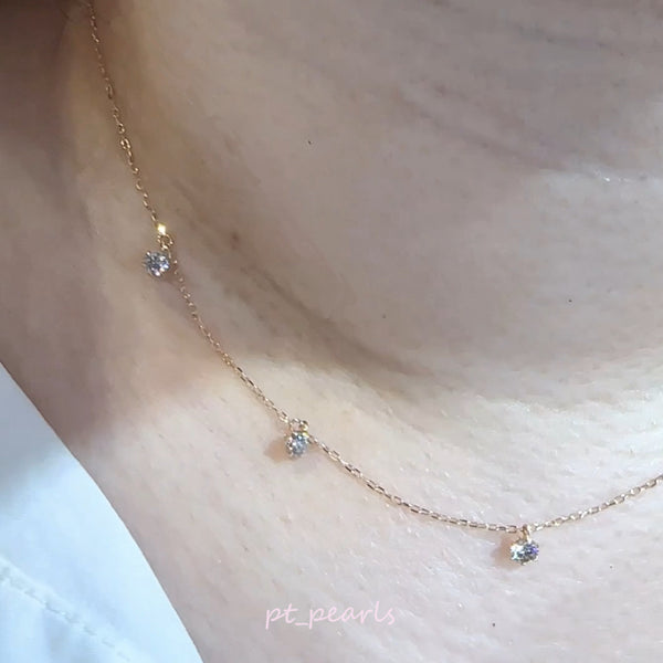 香港展限定🇯🇵 1卡滿天星鑽石頸鏈 連18K配件 | 1 carat diamond necklace with 18K setting