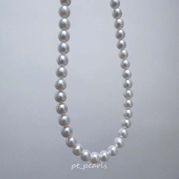 證書級 極光 Akoya 櫻花粉色 5-5.5mm 珠鏈 | Certificate Grade Akoya Sakura Pink 5-5.5mm Pearl Strand