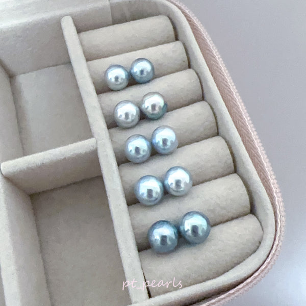 Akoya 極光巴洛克 人魚色無調色 7.5-8mm耳環 | Aurora Akoya Baroque Mermaid Color Non Color Treated 7.5-8mm Earrings