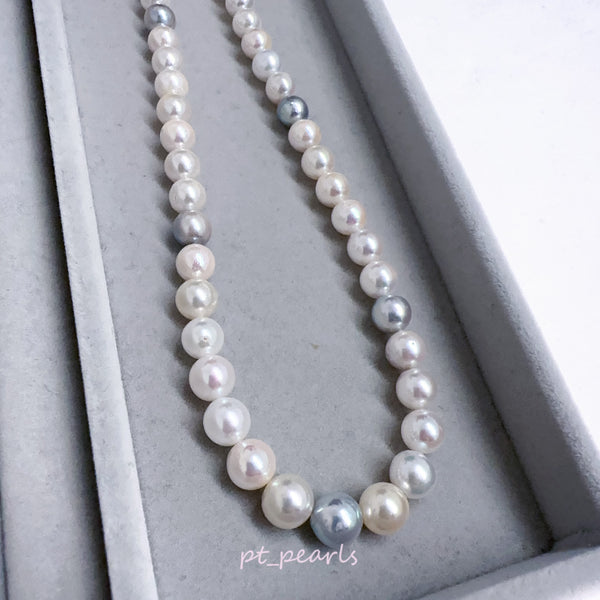 極光 Akoya 無調色 糖果色 7-9mm 珠鏈 | Aurora Akoya Non Color Treated Candy Color 7.5-8mm Strand