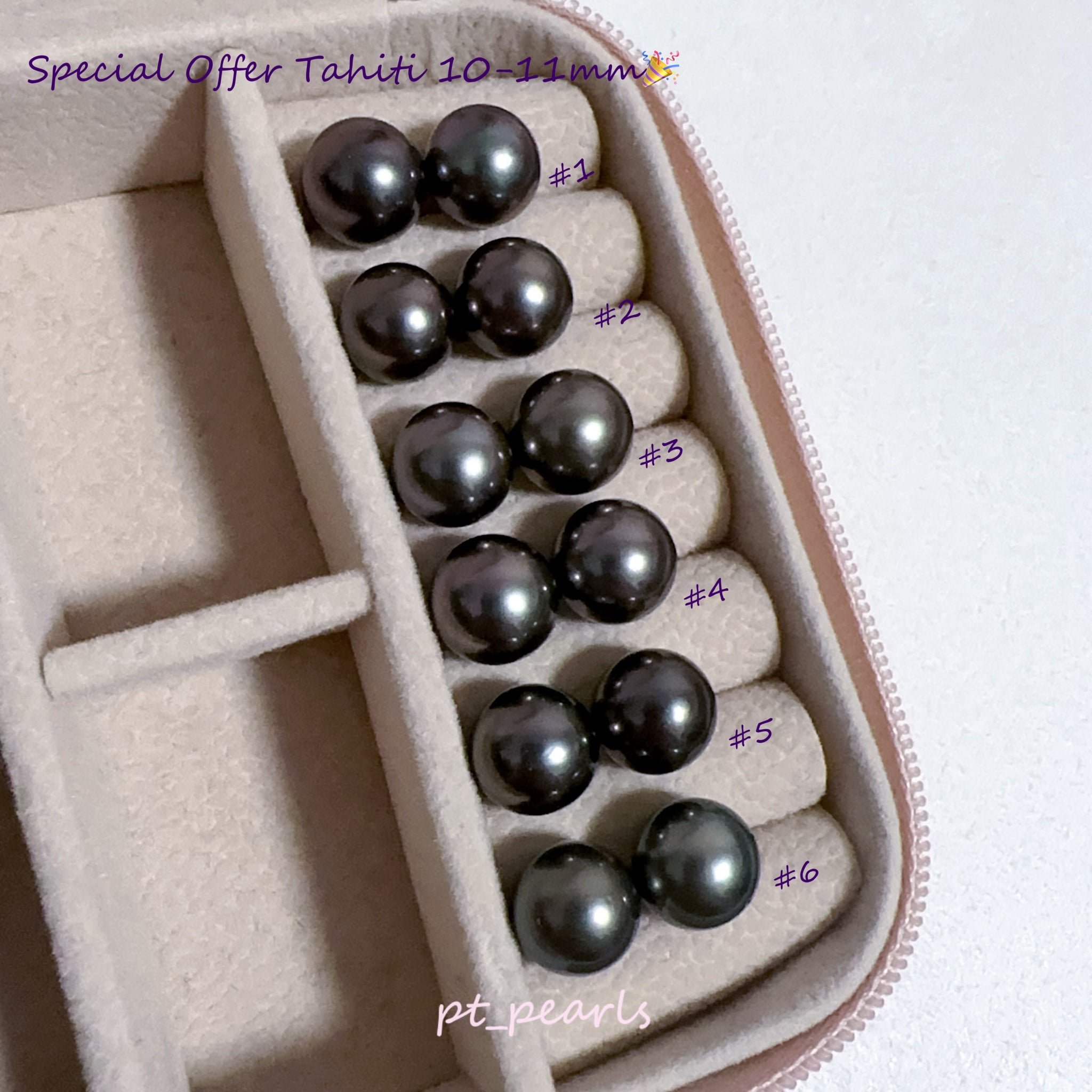 大溪地 10-11mm 綠色 / 紫色耳環 | Tahiti Pearl 10-11mm in Purple / Green