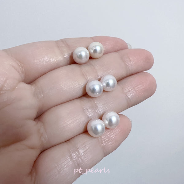 AAAA級 7.5-8mm Akoya耳環 | AAAA grade 7.5-8mm Akoya earrings