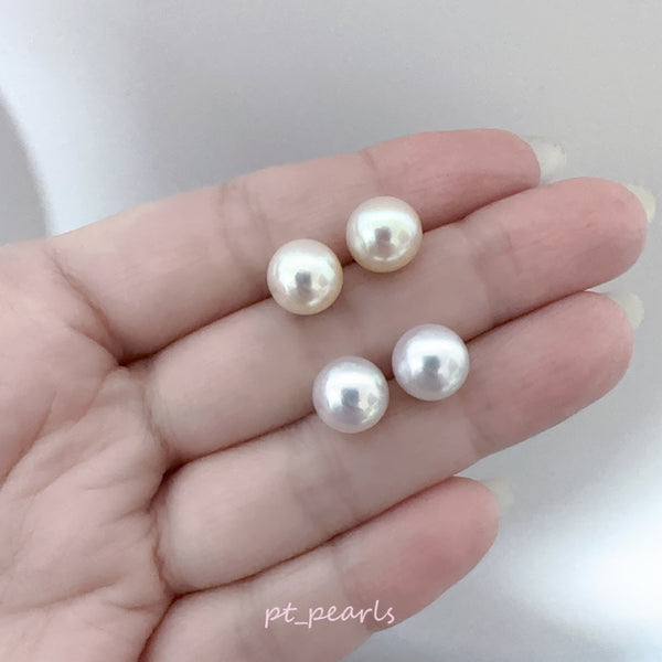 AAAA級 無調色 Akoya 9-9.5mm 耳環 | AAAA Grade Akoya 9-9.5mm Earrings