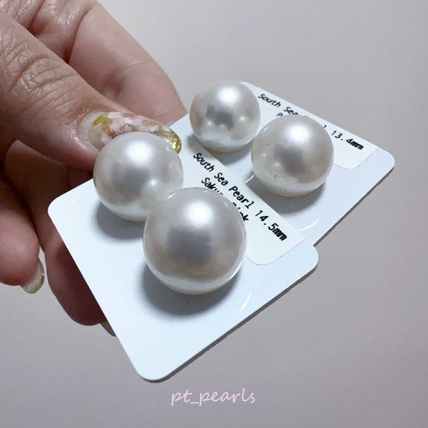 超特價 南洋澳白13.4mm / 14.5mm 配18K配件 | Special Offer South Sea White Pearl 13.4mm / 14.5mm with 18K setting