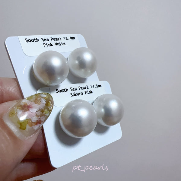 超特價 南洋澳白13.4mm / 14.5mm 配18K配件 | Special Offer South Sea White Pearl 13.4mm / 14.5mm with 18K setting