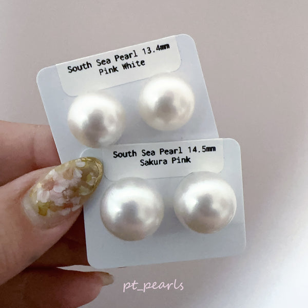 超特價 南洋澳白13.4mm / 14.5mm 配18K配件 | Special Offer South Sea White Pearl 13.4mm / 14.5mm with 18K setting