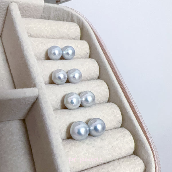 (Anniversary Sale) AAAA級 無調色 極光 Akoya 6-7mm 耳環 | AAAA Grade Non Color Treated Akoya 6-7mm earrings