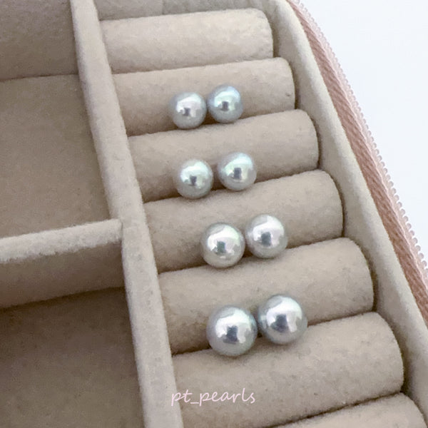 (Anniversary Sale) AAAA級 無調色 極光 Akoya 6-7mm 耳環 | AAAA Grade Non Color Treated Akoya 6-7mm earrings