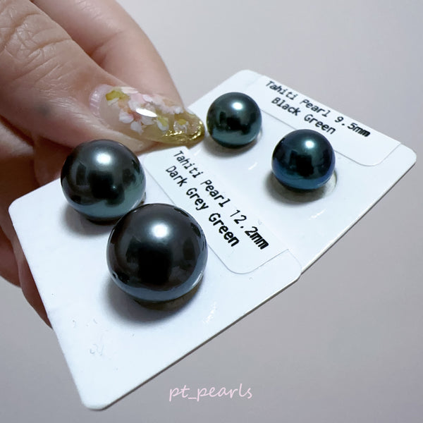 (Anniversary Sale) 頂級極光大溪地 9.5 / 12.2mm 耳環 | Top Grade Aurora Tahiti Pearl 9.5 / 12.2mm Earrings