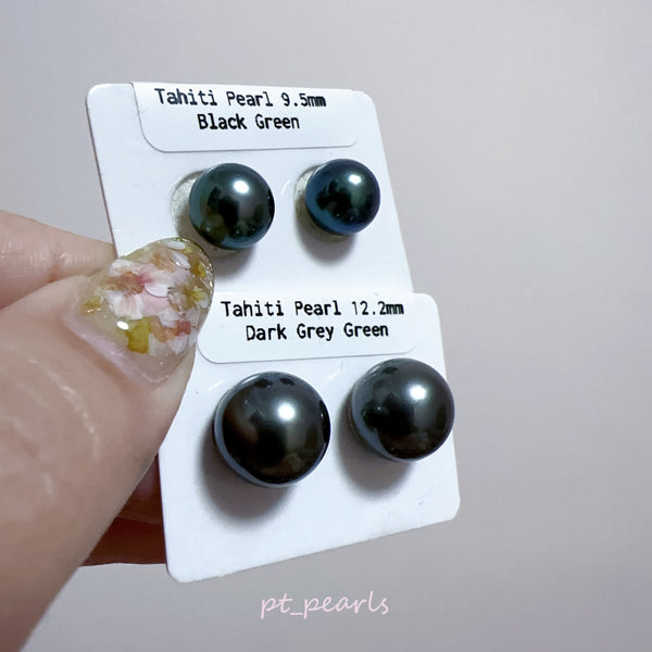 (Anniversary Sale) 頂級極光大溪地 9.5 / 12.2mm 耳環 | Top Grade Aurora Tahiti Pearl 9.5 / 12.2mm Earrings