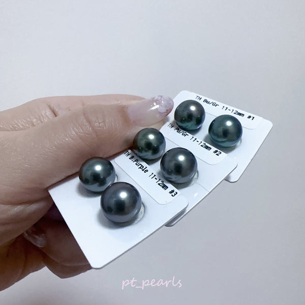 AAAA級 極光大溪地 11-12mm 耳環 | AAAA Grade Aurora Tahiti Pearl 11-12mm Earrings