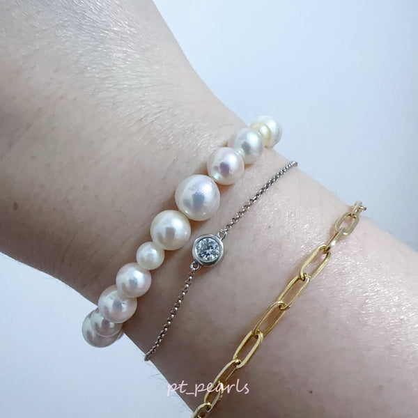 (Anniversary Sale) 極光 Akoya 糖果色 4-8.5mm 手鏈配日本銀扣 ｜Aurora Akoya Candy Color 4-8.5mm Bracelet with Silver Clasp