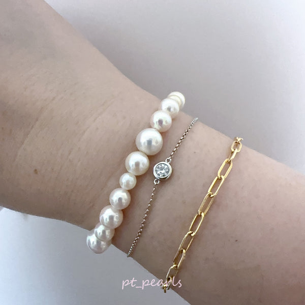 (Anniversary Sale) 極光 Akoya 糖果色 4-8.5mm 手鏈配日本銀扣 ｜Aurora Akoya Candy Color 4-8.5mm Bracelet with Silver Clasp