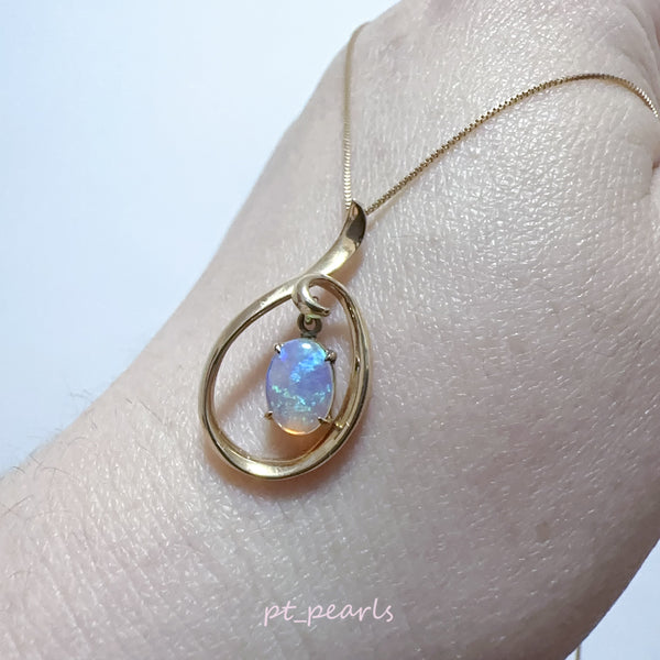 80份蛋白石吊咀及頸鏈 連18K配件 | 0.8ct Opal Pendant & Chain with 18K Setting