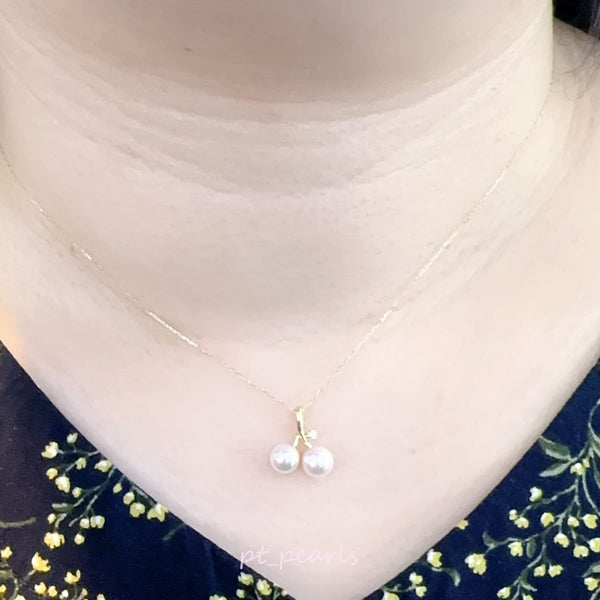 極光Akoya 5.5-6 / 6-6.5mm 車厘子款 配鑽頸鏈 | Akoya 5.5-6 / 6-6.5mm Cherry Style Necklace