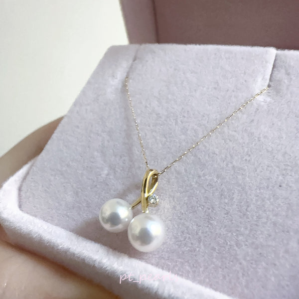 極光Akoya 5.5-6 / 6-6.5mm 車厘子款 配鑽頸鏈 | Akoya 5.5-6 / 6-6.5mm Cherry Style Necklace