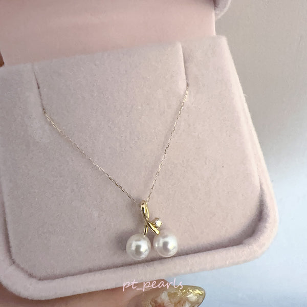 極光Akoya 5.5-6 / 6-6.5mm 車厘子款 配鑽頸鏈 | Akoya 5.5-6 / 6-6.5mm Cherry Style Necklace