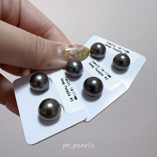 (超特價) 大溪地 10-11mm 深紫色系耳環 | (Special Offer) Tahiti Pearl 10-11mm in Deep Purple