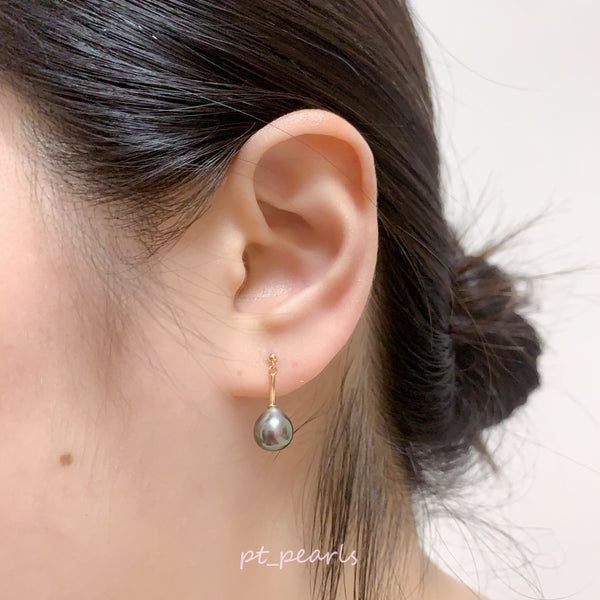 極光大溪地孔雀綠8-9mm 耳環 | Aurora Tahiti Pearl Peacock Green 8-9mm Earrings