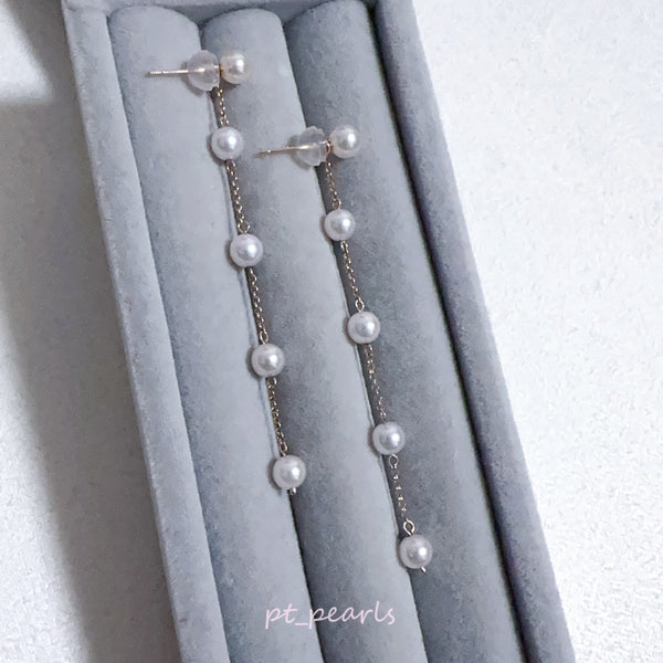 彩凜品質 Akoya 濃粉色 2用 4.5-5mm 垂吊耳環 | Sailin Quality Akoya Deep Pink 2 Way 4.5-5mm Dangling Earrings