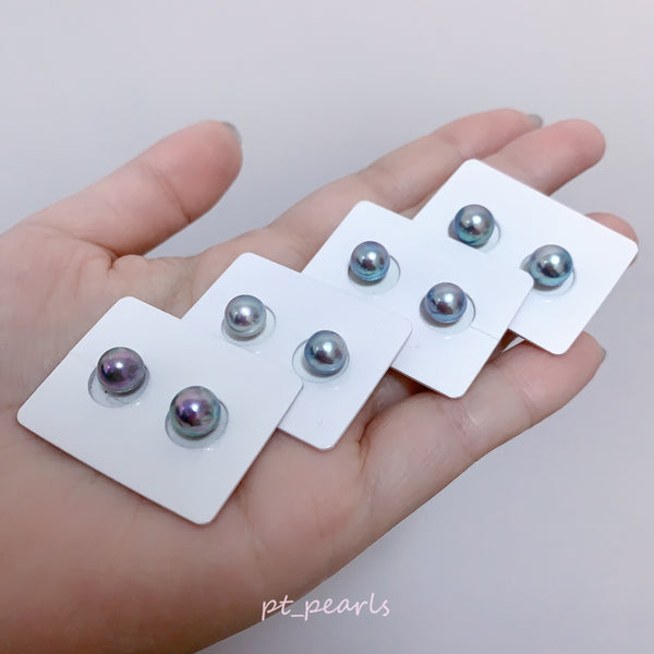 Akoya 極光巴洛克 人魚色無調色 7.5-8mm耳環 | Aurora Akoya Baroque Mermaid Color Non Color Treated 7.5-8mm Earrings