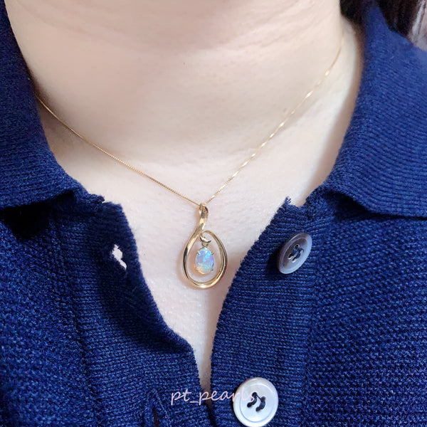 80份蛋白石吊咀及頸鏈 連18K配件 | 0.8ct Opal Pendant & Chain with 18K Setting