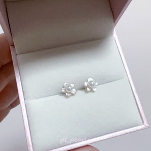 (Summer Sale) Akoya 3.5-4mm 配珍珠貝母耳環 | Akoya 3.5-4mm with Mother Pearl Earrings