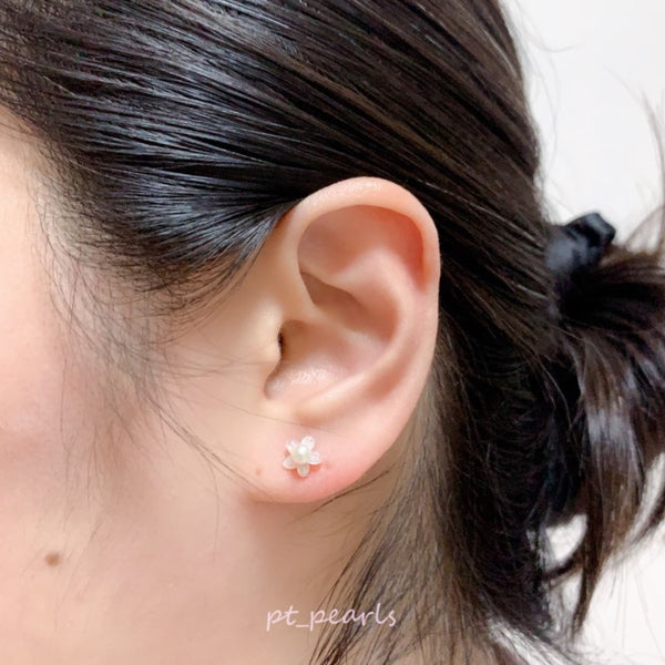(Summer Sale) Akoya 3.5-4mm 配珍珠貝母耳環 | Akoya 3.5-4mm with Mother Pearl Earrings
