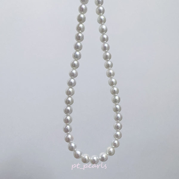 (Summer Sale) 極光Rose 5.5-6mm 無調色珠鏈 (連真科研證書) | Akoya Aurora Rose Non Color Treated 5.5-6mm Necklace with Japan PSL Certificate