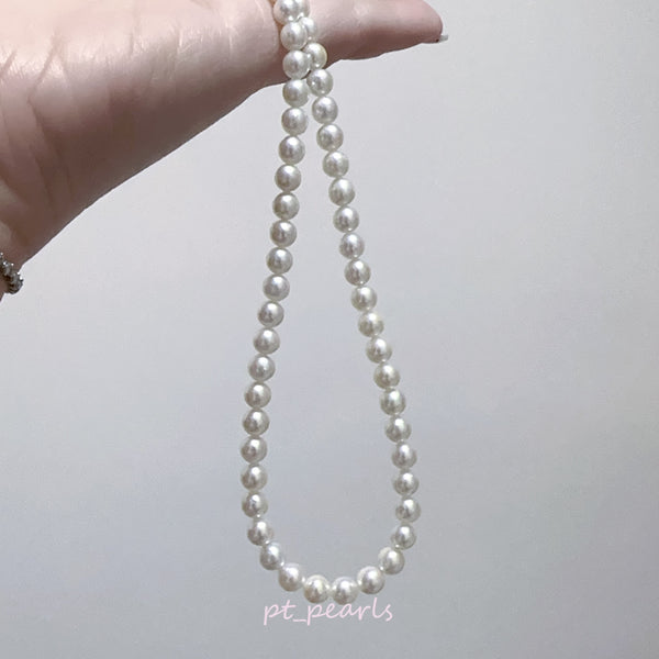 (Summer Sale) 極光Rose 5.5-6mm 無調色珠鏈 (連真科研證書) | Akoya Aurora Rose Non Color Treated 5.5-6mm Necklace with Japan PSL Certificate