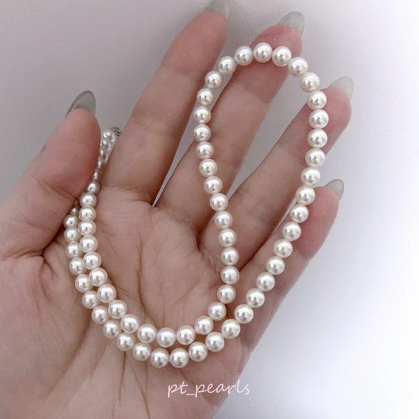(Summer Sale) 極光Rose 5.5-6mm 無調色珠鏈 (連真科研證書) | Akoya Aurora Rose Non Color Treated 5.5-6mm Necklace with Japan PSL Certificate