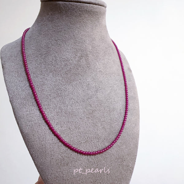 (Summer Sale) 天然紅寶石 2-2.5mm 小珠頸鏈 | Natural Ruby 2-2.5mm Necklace