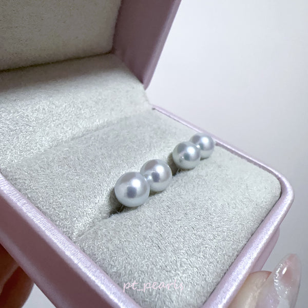 (Summer Sale) 證書級 無調色 Akoya 7-7.5mm 耳環 | Certificate Grade Akoya Non Color Treated 7-7.5mm Earrings