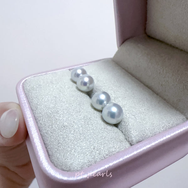 (Summer Sale) 證書級 無調色 Akoya 7-7.5mm 耳環 | Certificate Grade Akoya Non Color Treated 7-7.5mm Earrings