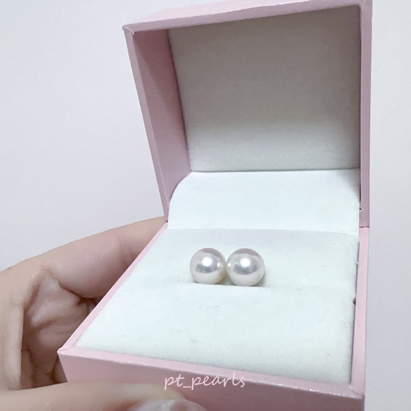 (Summer Sale) 花珠級 頂級Akoya 櫻花粉色 8.5-9mm 耳環 | Hanadama Top Grade 8.5-9mm Akoya Sakura Pink Earrings