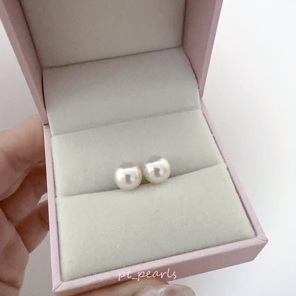 (Summer Sale) 花珠級 頂級Akoya 櫻花粉色 8.5-9mm 耳環 | Hanadama Top Grade 8.5-9mm Akoya Sakura Pink Earrings