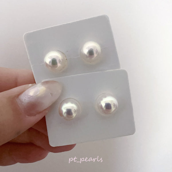 (Summer Sale) 花珠級 頂級Akoya 超濃粉色 9-9.5mm 耳環 | Hanadama Top Grade 9-9.5mm Akoya Deep Intense Pink Earrings