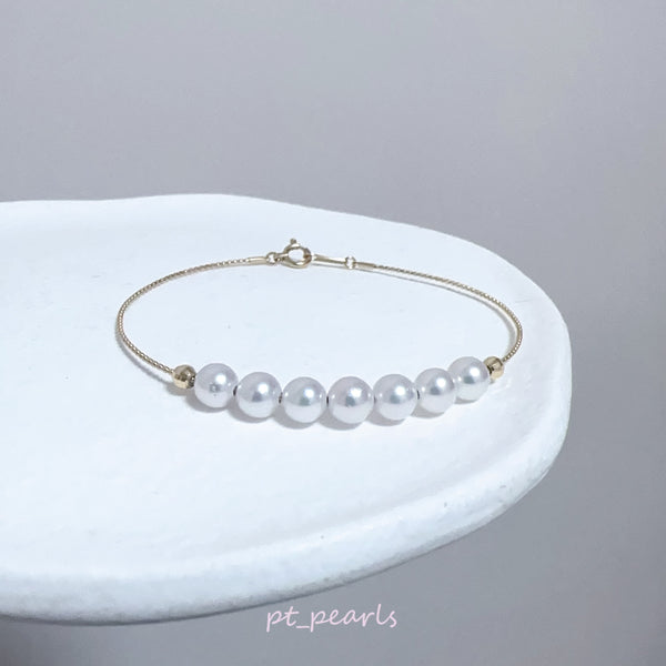 Akoya 手鈪 連18K白金 / 黃金配件 | Akoya Bangle with 18K White Gold / Yellow Gold Setting