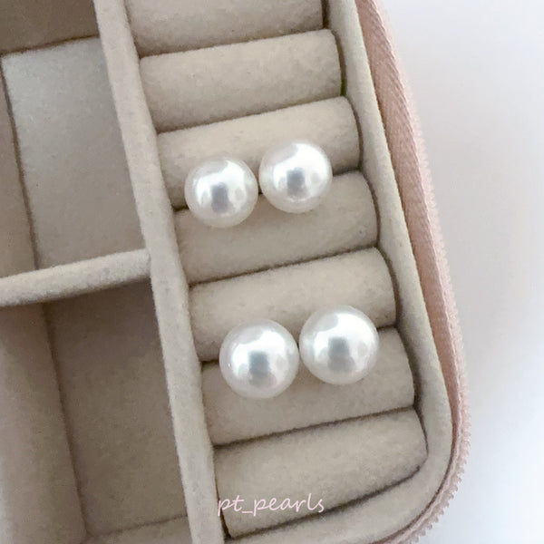 (限定價) 頂級鏡面 南洋澳白10-11mm 耳環  | Top Luster South Sea White Pearl 10-11mm Earrings
