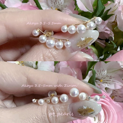 彩凜品質 3.5-5.5mm Akoya 設計款耳環 | Sailin Quality 3.5-5.5mm Akoya Special Design Earrings