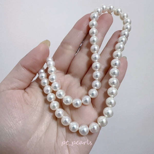 花珠級 極光 Akoya 幻彩櫻花粉色 無調色 7.5-8mm 珠鏈 | Hanadama Grade Aurora Akoya Rainbow Sakura Pink Non Color Treated 7.5-8mm Pearl Strand