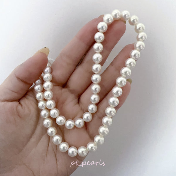 花珠級 極光 Akoya 幻彩櫻花粉色 無調色 7.5-8mm 珠鏈 | Hanadama Grade Aurora Akoya Rainbow Sakura Pink Non Color Treated 7.5-8mm Pearl Strand