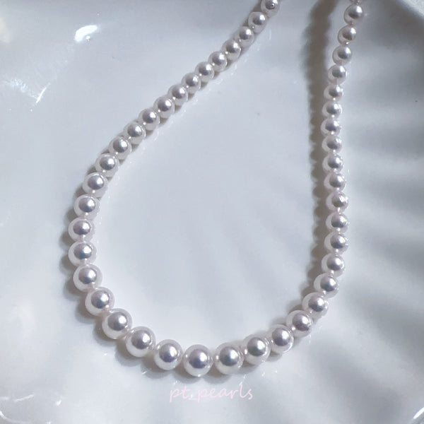 天女粉色 極光 Akoya 超濃粉色 5.5-6mm 珠鏈 | Tennyo Pink Aurora Akoya Deep Intense Pink 5.5-6mm Pearl Strand