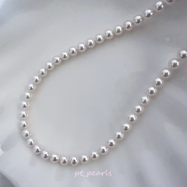 天女粉色 極光 Akoya 超濃粉色 5.5-6mm 珠鏈 | Tennyo Pink Aurora Akoya Deep Intense Pink 5.5-6mm Pearl Strand