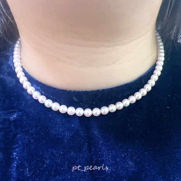 天女粉色 極光 Akoya 超濃粉色 5.5-6mm 珠鏈 | Tennyo Pink Aurora Akoya Deep Intense Pink 5.5-6mm Pearl Strand
