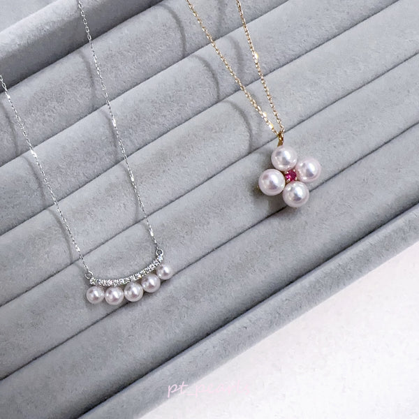 彩凜品質 頂級 Akoya配鑽 / 配紅寶石頸鏈 | Sailin Quality Top Grade Akoya Necklace with Diamond / Ruby