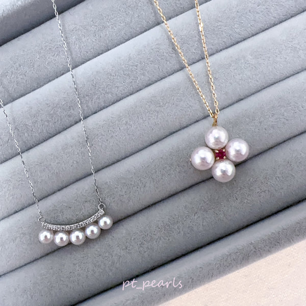 彩凜品質 頂級 Akoya配鑽 / 配紅寶石頸鏈 | Sailin Quality Top Grade Akoya Necklace with Diamond / Ruby