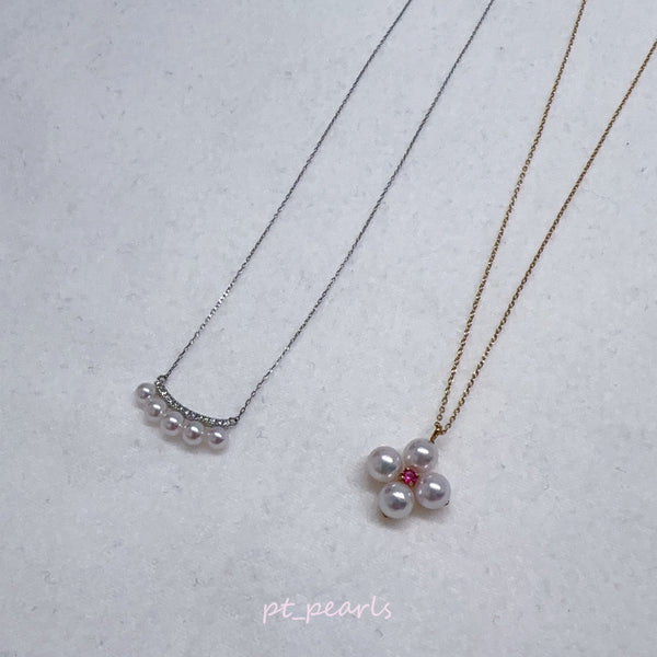 彩凜品質 頂級 Akoya配鑽 / 配紅寶石頸鏈 | Sailin Quality Top Grade Akoya Necklace with Diamond / Ruby